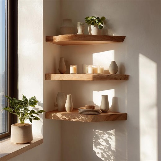 Handmade Live Edge Floating Corner Shelves, Solid Wood Rustic Wall Decor, Natural Hanging Storage - Etsy Australia