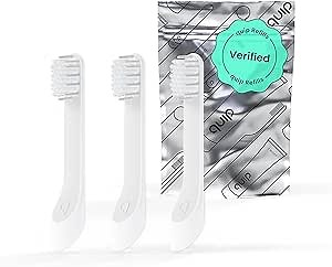 quip Sonic Toothbrush Replacement Heads for Kids - 3 Pack - Verified quip Small Brush Head Refills for Electric Toothbrushes - Soft Bristles, Compact & Flexible - Last 3 Months Each