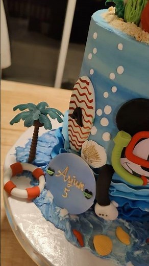 Mickey Mouse Beach-Themed Cake | Stunning 2-Tier Cake Design