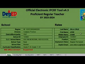 OFFICIAL TEMPLATE electronic-IPCRF for Teacher I-III SY 2023-2024 |Tutorial