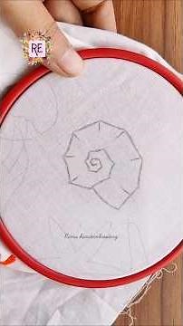 Hand embroidery sea shell #embroidery #diyembroidery #creative