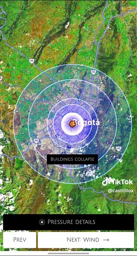 Simulación de impacto de asteroide en Bogotá 2032