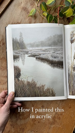 7.3K views · 32 reactions | How I painted this misty marsh scene in...