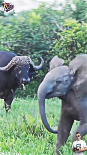Buffalo vs Elephant! Epic Battle for Territory in the Wild 🐃🐘🔥