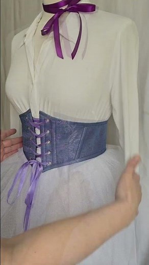 Purple Prom Corset Belt – Fairy Satin Waist Cincher #corset #handmade #sewing #underbustcorset