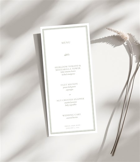 Florence Elegant Wedding Menu Template: Classic Elegant Editable Download, Printable Dinner Menu, Minimal Reception Menu - Etsy