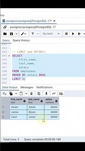 Using LIMIT and OFFSET in Queries
