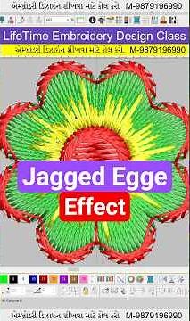 How to make Jagged Edge Effect | Embroidery Lifetime Design Class | Jagged Edge | Effects|Tutorial