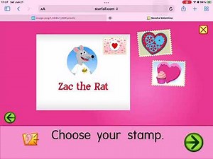 Starfall - Holidays - Send a Valentine for Kids - Valentines' Day (Walkthrough)