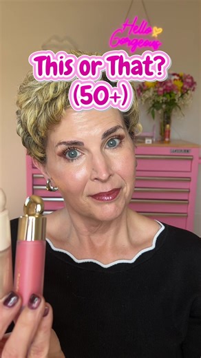 This or That: blush only vs blush highlight on 50 skin ✨ Same blush. One extra step. Do you like a little glow, or do you keep it simple? 👇 Comment BLUSH ONLY or BLUSH GLOW Products featured: @Rare Beauty Soft Pinch Liquid Blush (Happy) and the Positive Light Liquid Luminizer (Enlighten) #Over50beauty #over50 #matureskinmakeup #cheeks