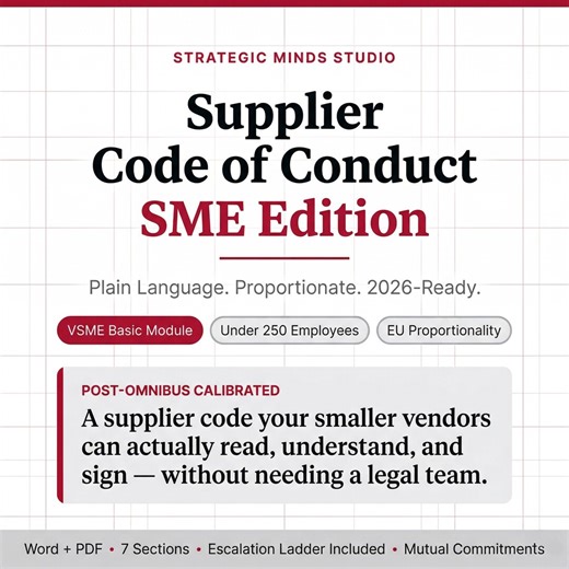 Supplier Code of Conduct Template for Small Business - Plain Language - Editable Word and PDF - Etsy