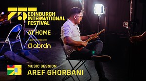 Recorded in soundcheck before his performance in Vocal, part of the Refuge programme at the 2022 Festival, Aref Ghorbani performs traditional Persian folk song ‘Segodar’ on stage at Capital Theatres, Edinburgh's The Studio for our digital programme At Home in partnership with abrdn. One of the oldest and most influential cultural traditions in the Middle East, Ghorbani’s performance platforms the history of Persian folk and classical music, contributing to a vital rallying around the people and 