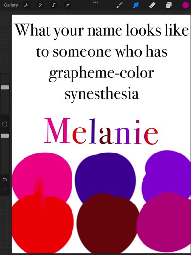 The name Melanie! Requested by: @〽️elanie 💫 #melanie #graphemecolorsynestesia #art #fyp