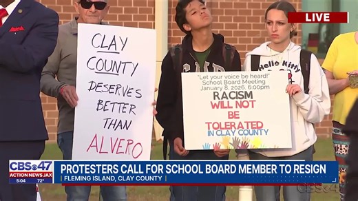 Protesters call for Clay County School Board member to resign
