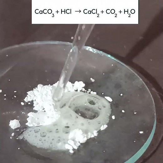 CaCO3 reaction with HCl