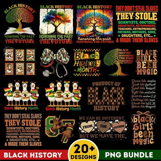 Black History Month PNG Bundle, Black History Coquette Bow Png, Black History Month Designs, Afro American History Pngs (digital Download) - Etsy