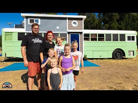 Skoolie w/ Tiny House Loft Addition for Family of 7