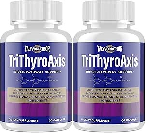 Thyroid Support Supplement for Women & Men – Professional T4, T3, T2 Triple-Pathway – Metabolism & Energy – with L-Tyrosine, Selenium, Ashwagandha – Standardized Herbs – 60 Capsules (2 Bottle)