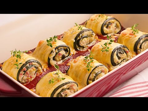 Rollitos de Calabacín Rellenos súper Deliciosos y muy Fáciles