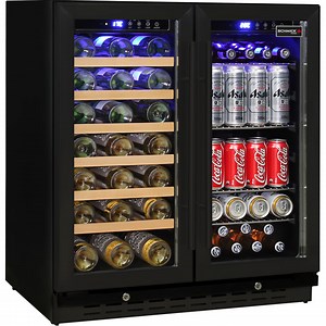 Schmick Black Twin Zone Beer And Wine Bar Fridge Designed For Indoors With Quiet Operation