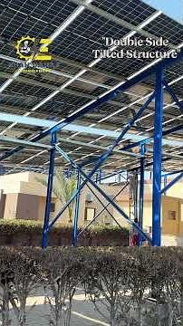Double Side Tilted Structure Solar Structure Installation #solarstructure #solarfabrication