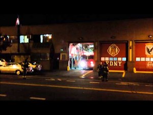 FDNY ENGINE 43 RESPONDING FROM THE MELROSE AVENUE FIREHOUSE IN THE BRONX PART OF NEW YORK CITY.