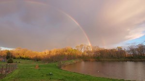 Double rainbow at sunset | Country View Acres