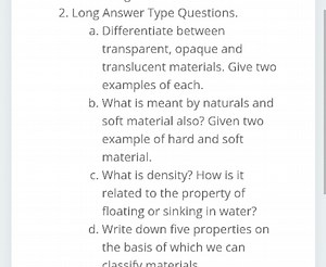 Long Answer Type Questionsa. Differentiate between transparen... | Filo