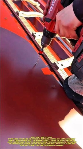 Installing Metal Roof Screws with a Power Drill | Roofing Installation Technique.