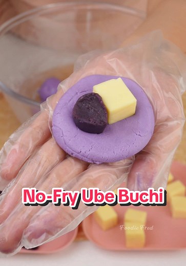 No-Fry Ube Cheese Buchi Recipe