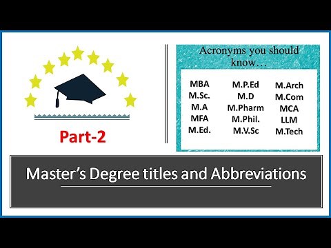 Master's degree titles and abbreviations| academic degrees abbreviations| #degreetitles| #EToddlers