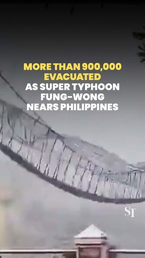 More than 900,000 people have been evacuated from vulnerable areas in the Philippines as Super Typhoon Fung-wong began lashing the main island of Luzon. https://str.sg/LPwP | The Straits Times