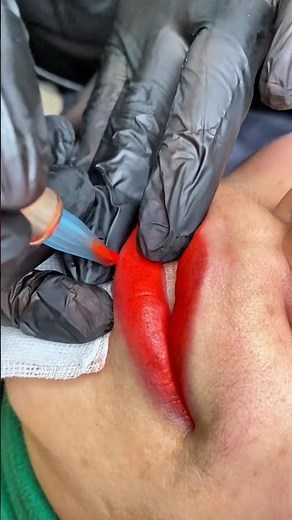 Lip Blush Tattoo Process Step-by-Step | Semi Permanent Makeup#LipTattoo