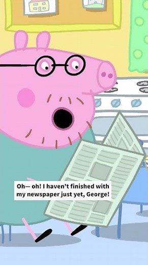 Recycling Daddy Pig's newspaper (before he's done with it) 🗞️😂