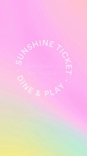The Sunshine Ticket is back! ☀️😍 Enjoy a range of dining and entertainment deals for half the price. Sign up to our pre-sale and unlock exclusive benefits, including early access and a special offer. Last time, tickets sold out in just 3 weeks so don't miss out! Pre-sale ends Thursday 7 November. #SunshineTicket #SunshinePlaza #DineAndPlay *T&C's apply, see sunshineplaza.com for details. | Sunshine Plaza