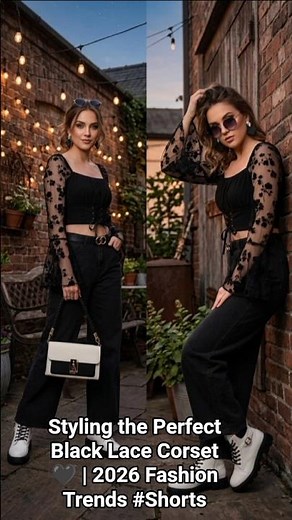 Styling the Perfect Black Lace Corset 🖤 | 2026 Fashion Trends #Shorts #stylebyyj