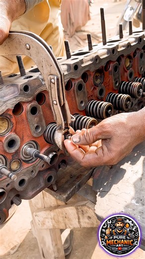 Watch the complete Valve Spring Installation process during a heavy truck engine rebuild! 🔥 Proper valve spring fitting is crucial for engine performance, compression, and long-term durability. In this video, we carefully install valve springs using professional tools to ensure perfect seating and alignment. #ValveSpringInstallation #TruckEngineRepair #DieselEngine #EngineRebuild #HeavyDutyMechanic #BigRigMechanic | BigRig Mechanic