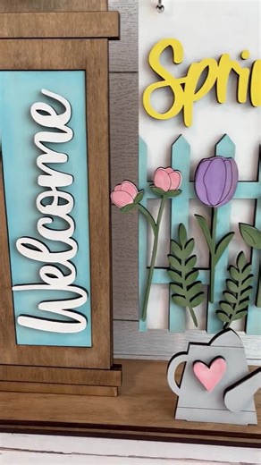 Spring Interchangeable Laser Cut File, Spring Laser File SVG, Spring Welcome Sign Laser File, Fence Laser File, Spring Post Sign Laser SVG - Etsy