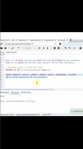 How To Grant Multiple Or Revoke Privileges On PostgreSQL Table To A Role/User