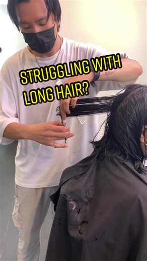 Long hair? Here’s a breakdown for a square layer #torontobarber #torontomans #haircuttutorial #barbertok #torontotiktok