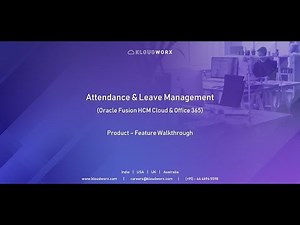 Feature Demo - Leave Management | Attendance & Leave Management System with Oracle Fusion HCM Cloud