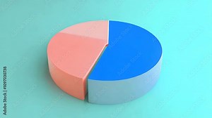 A Abstract Pie Chart of Advertising Budget Allocation in Teal and Coral