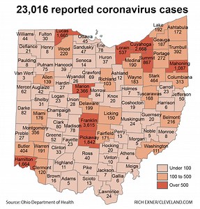 Mapping Ohio’s 23,016 coronavirus cases, updates and trends