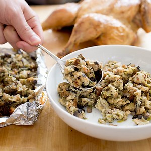 Mushroom-Leek Bread Stuffing with Herbs | America's Test Kitchen