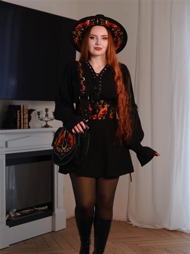 🔥 3 Fireborne looks with @photogoldfinch Which one is your favorite? 🖤 1️⃣ Foxy Chic — Moon Shadow Dress, Foxfire Bag, Fireborne Belt & Embers Hat 2️⃣ Dark Romantic Witch — flowing Night Calling Dress, Fireborne Belt & Embers Hat 3️⃣ Casual Spellcaster — Starlight cami top comfy Wildheart sweatpants Vote in the comments 👇🦊✨ 🌙 WWW.RESTYLE.PL 🌙 — worldwide shipping #witch #witchyoutfit #witchstyle #witchyfashion #fantasycore #darkfantasy #witchyaesthetic #darkvibes #darkfashion #DarkAestheti