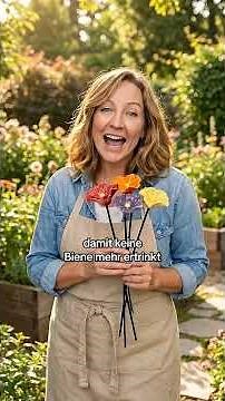 Handgemachte Bienenblüten – Wetterfeste Keramik-Tränken, 4er-Set