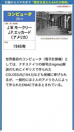歴史を変えた大発明 「38：コンピュータ」