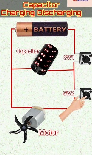 Charging & Discharging of Capacitors Animation Video