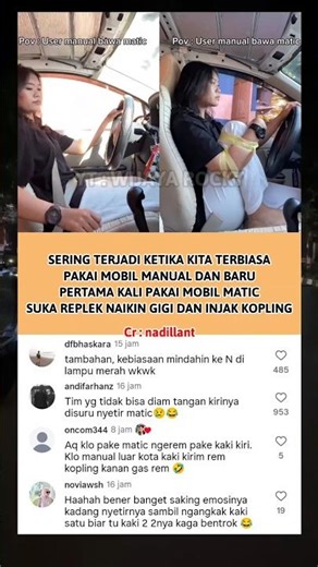 bener-bener gak guna tangan dan kaki kiri, ketika kita nyetir pakai mobil matic #trending