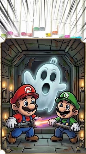 Super Mario & Luigi's Ghost Hunt ⚡✨ 🔥👻 | Satisfying Paint Art Magic Finger Snap Reveal #mario